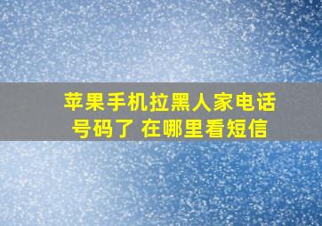 苹果手机拉黑人家电话号码了 在哪里看短信